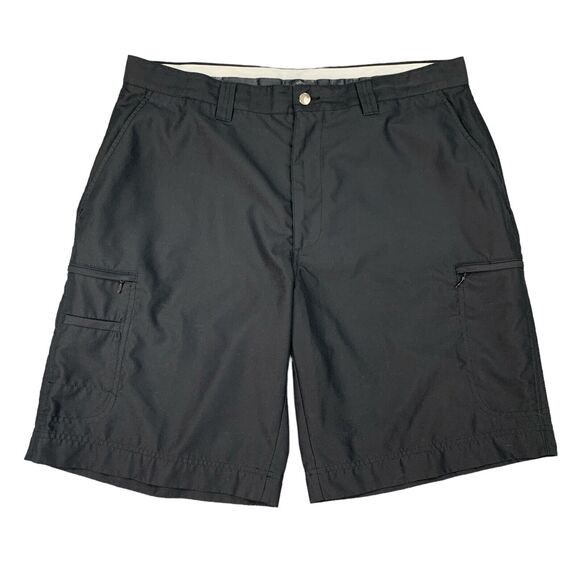 Callaway Shorts Mens 36 Black Bermuda Flat Front Zip Pockets Performance Golf - Picture 1 of 12